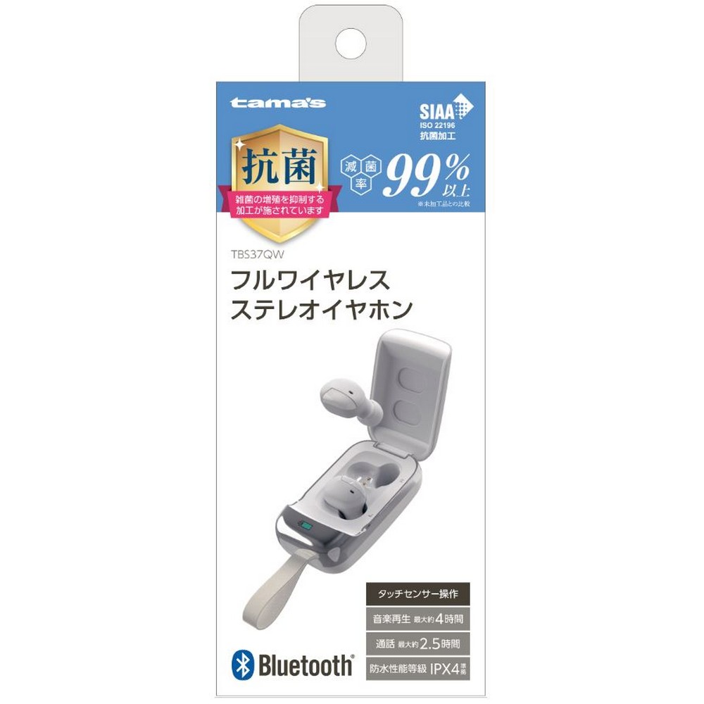多摩電子 Bluetooth フルワイヤレスイヤホン TBS37QW