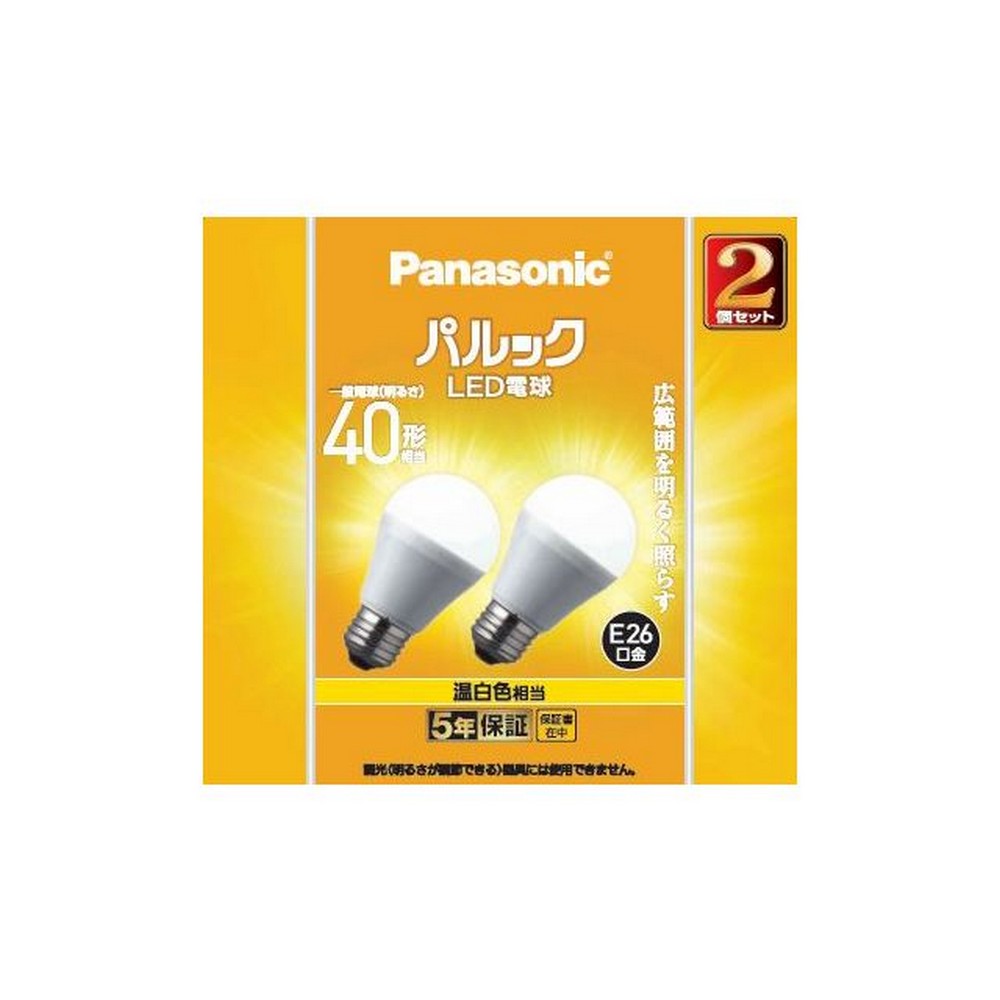 パナソニック LEDベーシック40温白2Ｐ LDA4WWGK42T