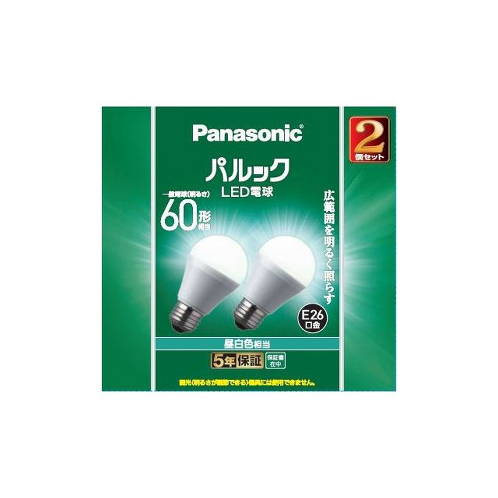 パナソニック LEDベーシック60昼白2Ｐ LDA7NGK62T