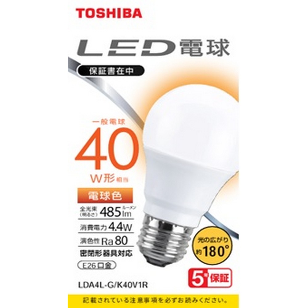 東芝 LEDコウハイコウ40ＷＬショク LDA4L/G/K40V1R