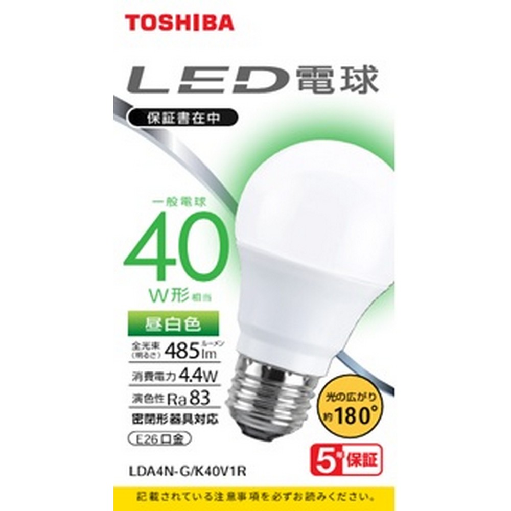 東芝 LEDコウハイコウ40ＷＮショク LDA4N/G/K40V1R