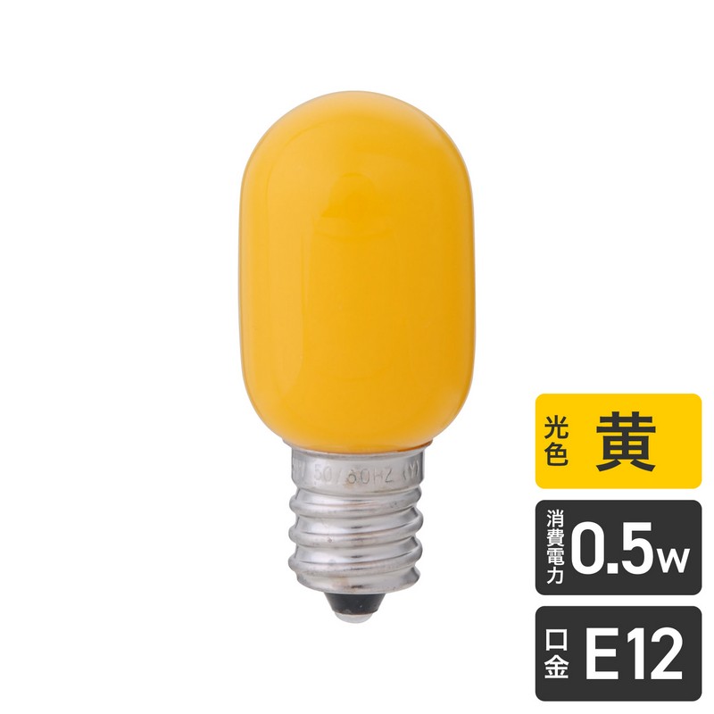 エルパ LED電球 ナツメ形 E12 黄色 LDT1Y-G-E12-G103