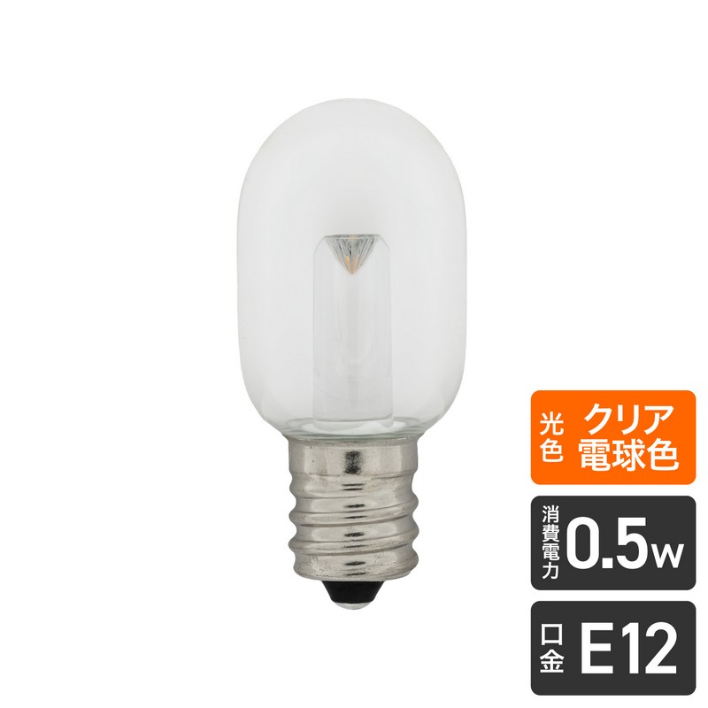 エルパ LED電球 ナツメ形 E12 クリア電球色 LDT1CL-G-E12-G106