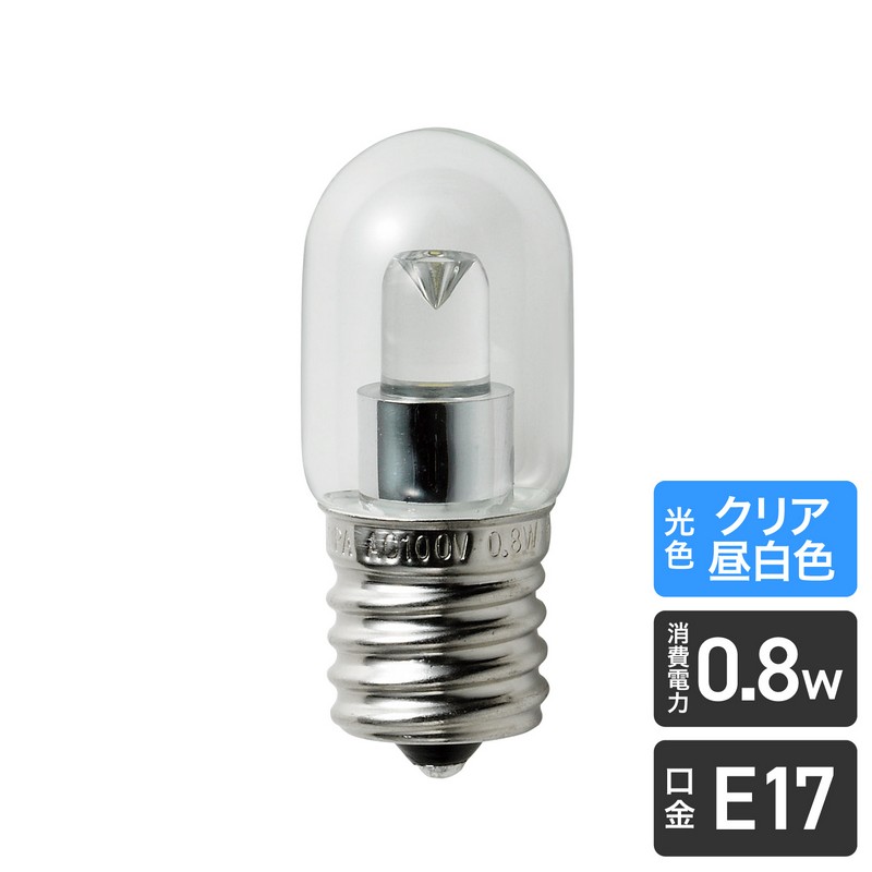 エルパ LED電球 ナツメ形 E17 クリア 昼白色 LDT1CN-G-E17-G115