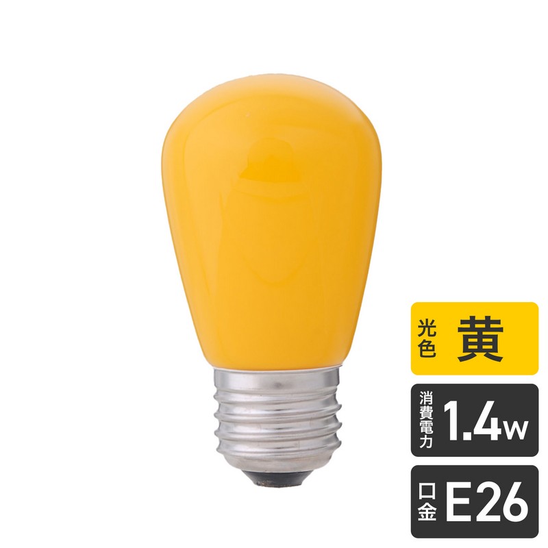 エルパ LED電球 サイン球形 E26 イエロー LDS1Y-G-G903