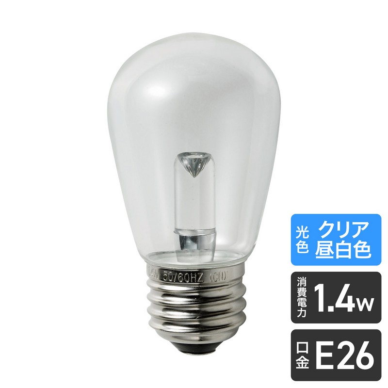 エルパ LED電球 サイン球形 E26 クリア昼白色 LDS1CN-G-G905