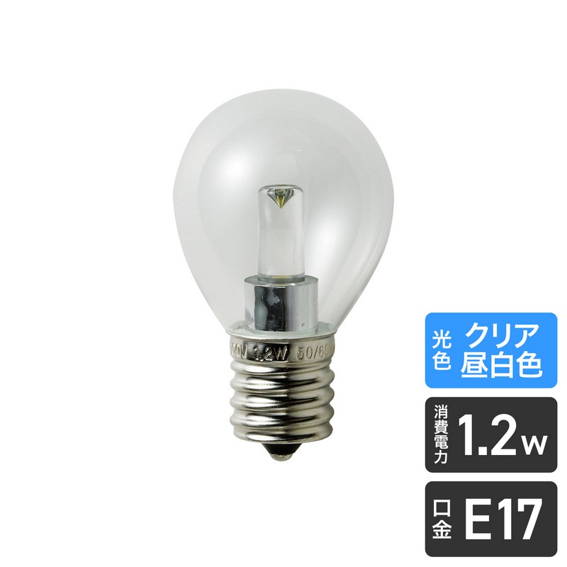 エルパ LED電球 S形ミニ球形 E17 クリア昼白色 LDA1CN-G-E17-G455