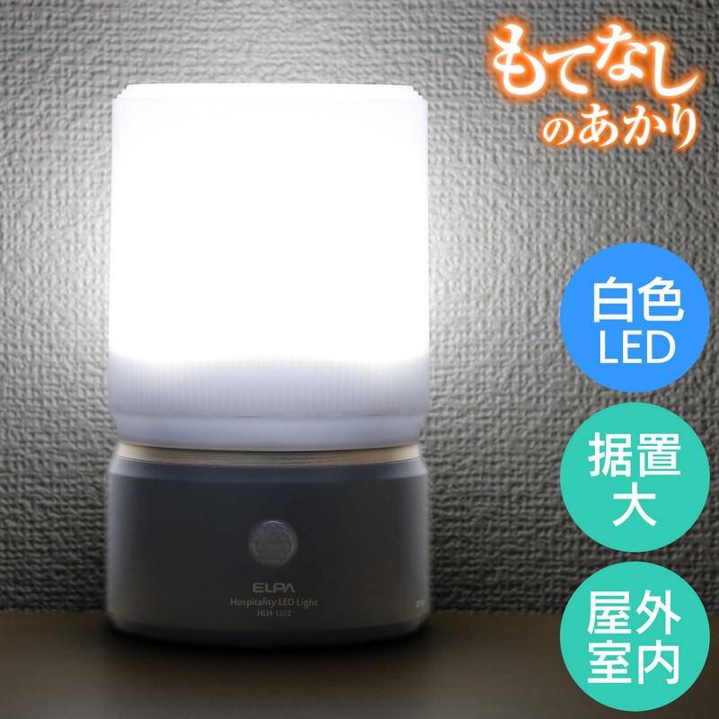 エルパ もてなしのあかり LED 明暗人感センサーライト 据置 大型 ダークブラウン HLH-1202 (DB)