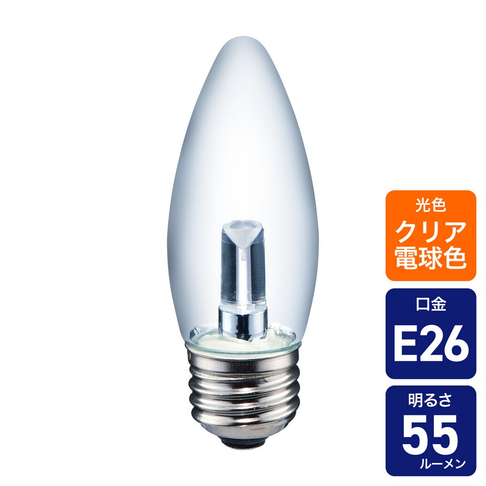LED装飾用電球 シャンデリア球形 E26 クリア電球色 LDC1CL-G-G3352