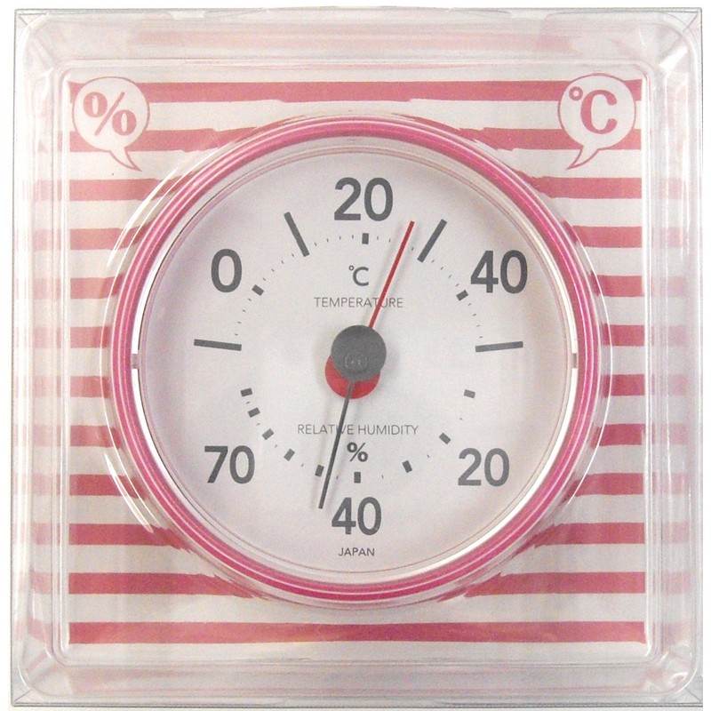 【再入荷なし】エンペックス プレーン温湿度計 ピンク TM-7815