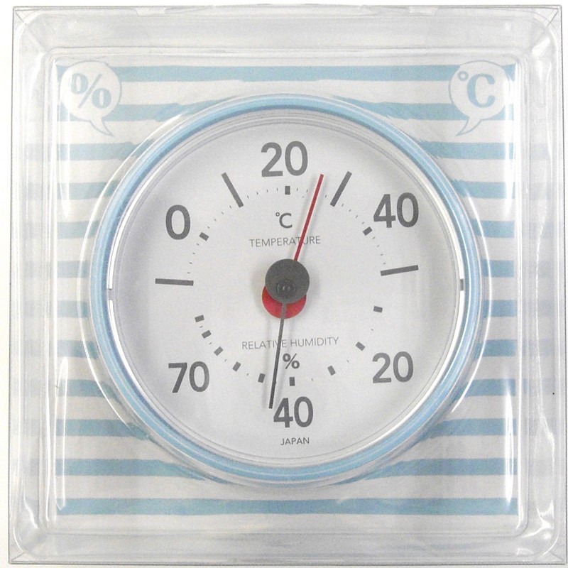 【再入荷なし】エンペックス プレーン温湿度計 ブルー TM-7816