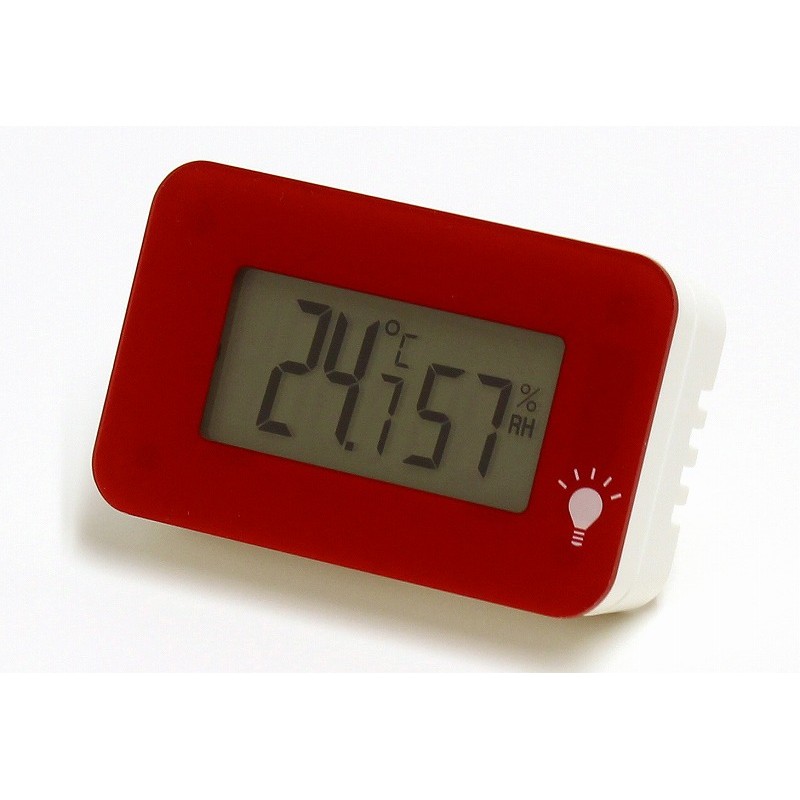 【販売終了】エンペックス シュクレ・イルミー温湿度計 ワインレッド TD-8338