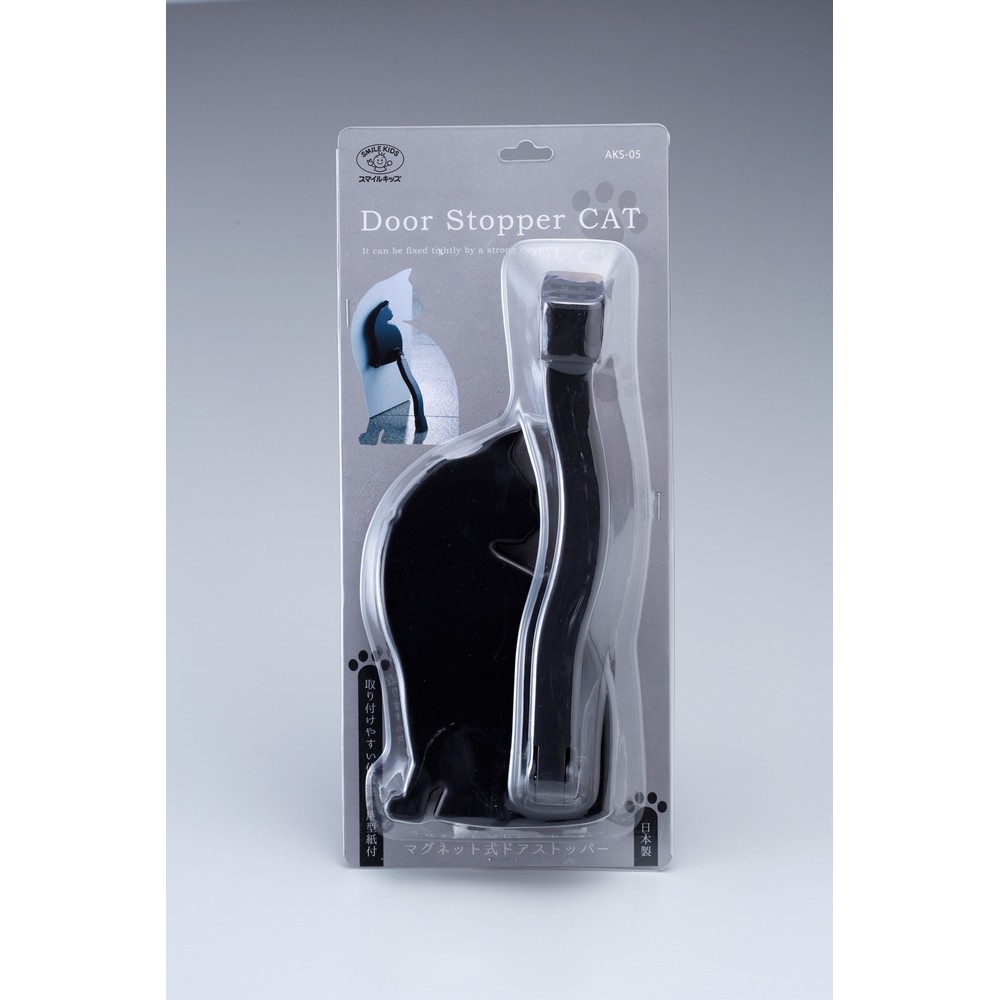 旭電機化成 ドアストッパー 猫 黒 AKS-05BK