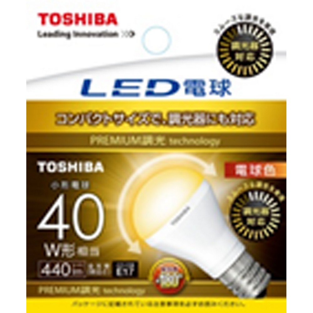 東芝 LED電球 ミニクリプトン球形 広配光 調光器対応 40W 電球色 LDA5L/G/E17/S/D40W