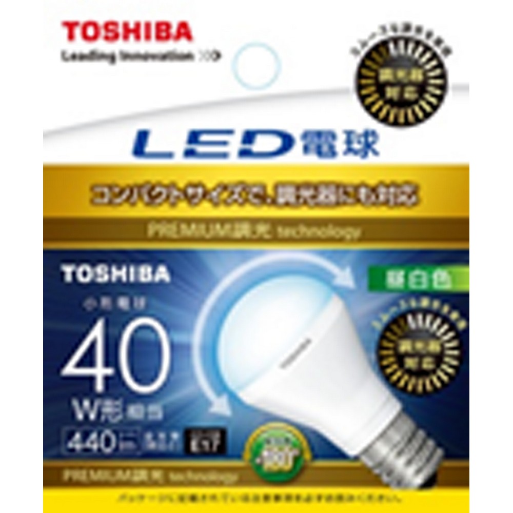 東芝 LED電球 ミニクリプトン球形 広配光 調光器対応 40W 昼白色 LDA5N/G/E17/S/D40W