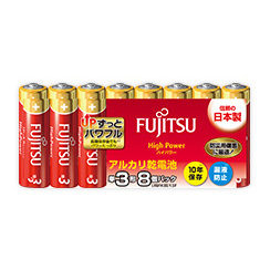 富士通 ハイパワー アルカリ単3電池 8個パック LR6FH(8S)