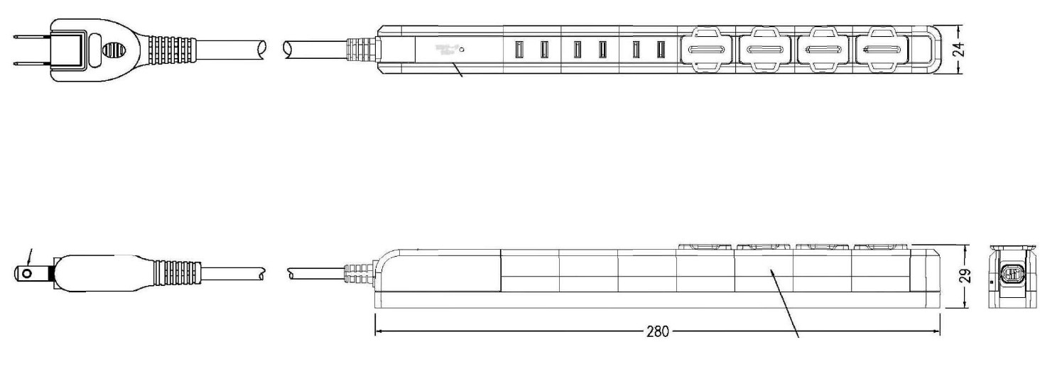 エルパ(ELPA) くるくる電源タップ AC7個口 コード長 2m 雷ガード